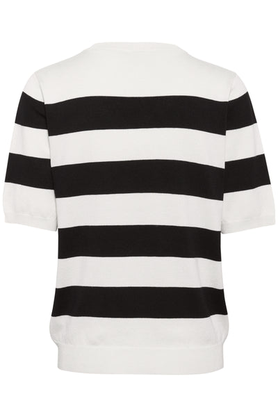 KAlizza Striped V-neck Turtledove/black boldstripe - 10510501 Thumbnail