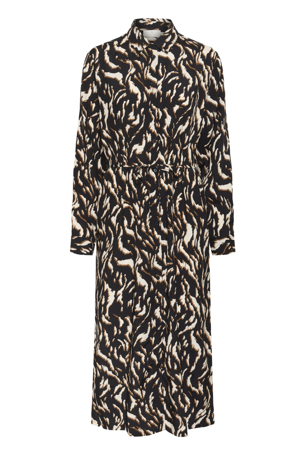 KAmille Shirt Dress Black/Brown Graphic Animal - 10510518