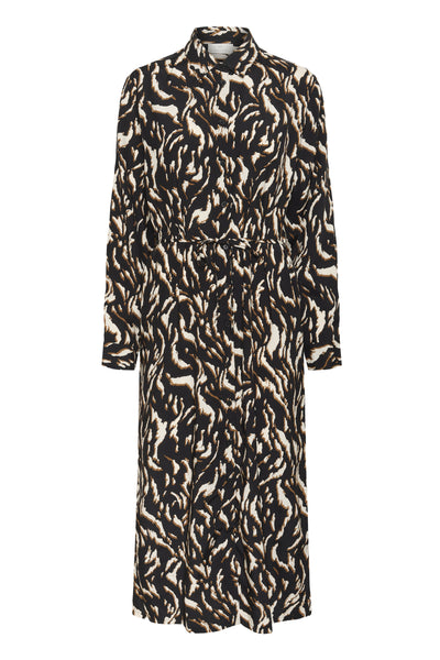 KAmille Shirt Dress Black/Brown Graphic Animal - 10510518 Thumbnail