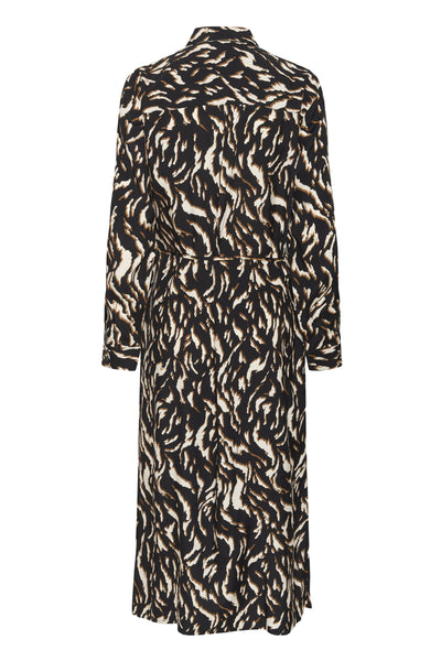 KAmille Shirt Dress Black/Brown Graphic Animal - 10510518 Thumbnail