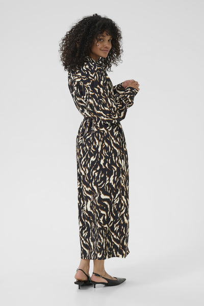 KAmille Shirt Dress Black/Brown Graphic Animal - 10510518 Thumbnail