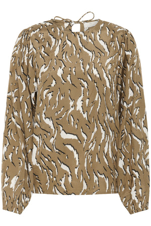 KAmille Blouse Toasted Coconut Graphic Animal - 10510519