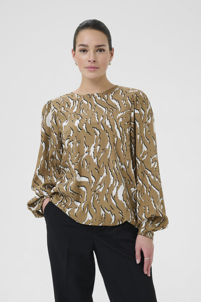 KAmille Blouse Toasted Coconut Graphic Animal - 10510519 Thumbnail