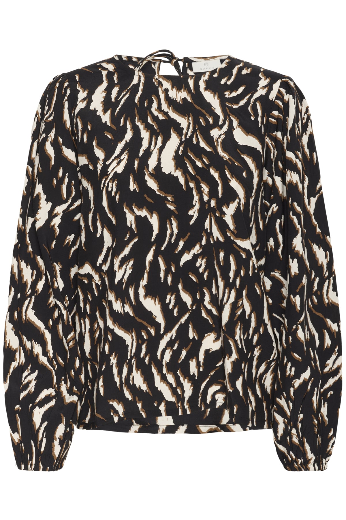 KAmille Blouse Black/Brown Graphic Animal - 10510519