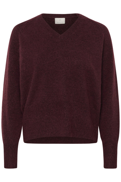 KAniel v-neck Pullover Windsor Wine Melange - 10510521 Thumbnail