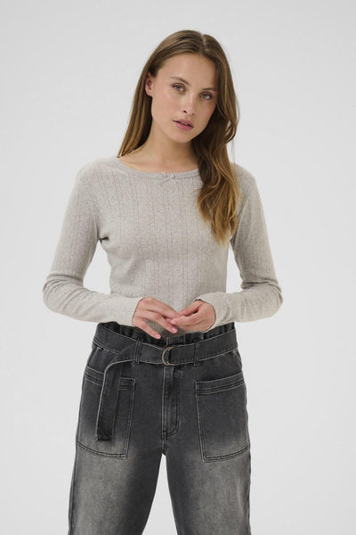 KAhilda T-Shirt Light Grey Melange - 10510524 Thumbnail