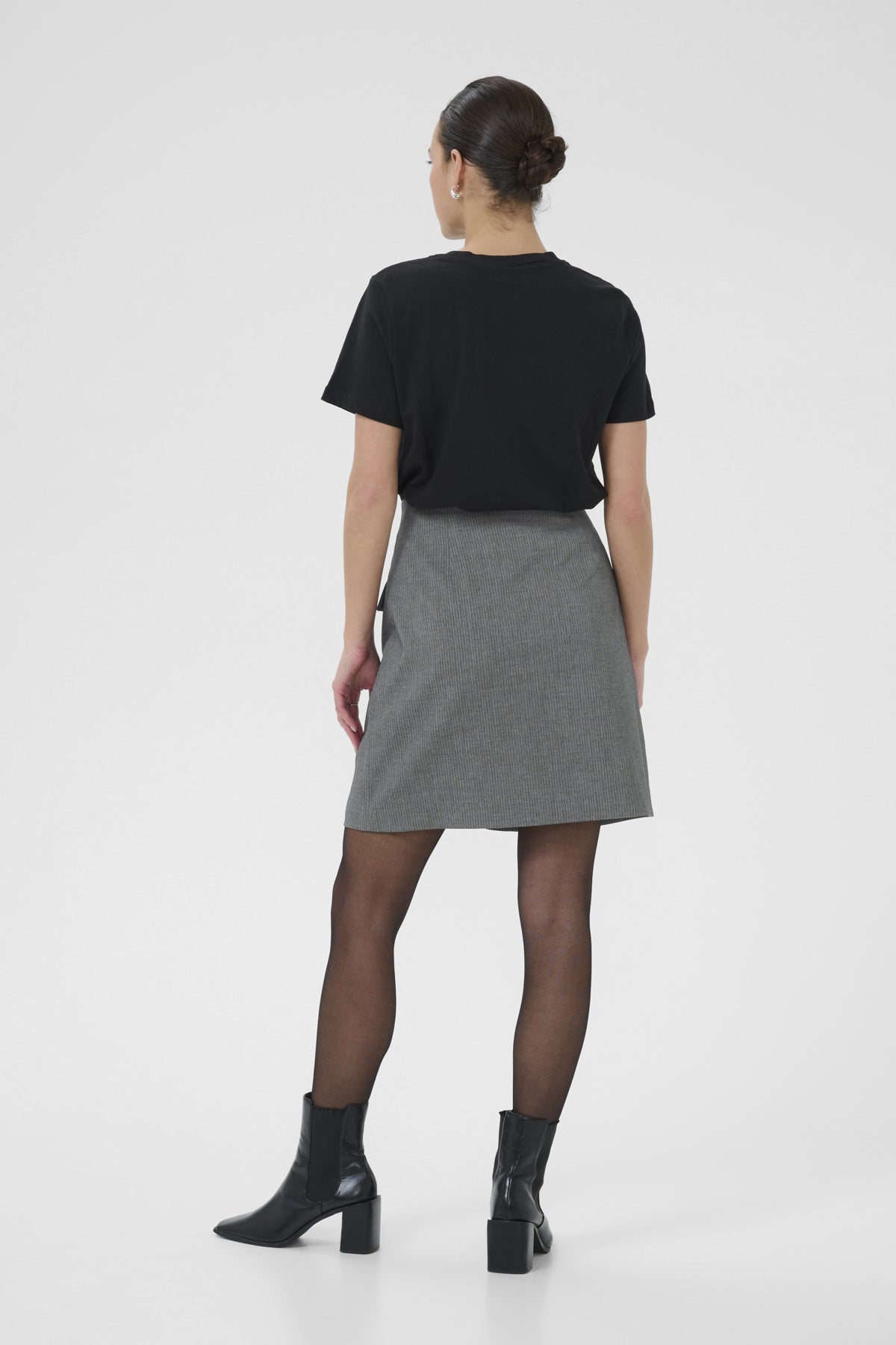 KAellie Skirt Grey Melange / Chalk Stripe - 10510553