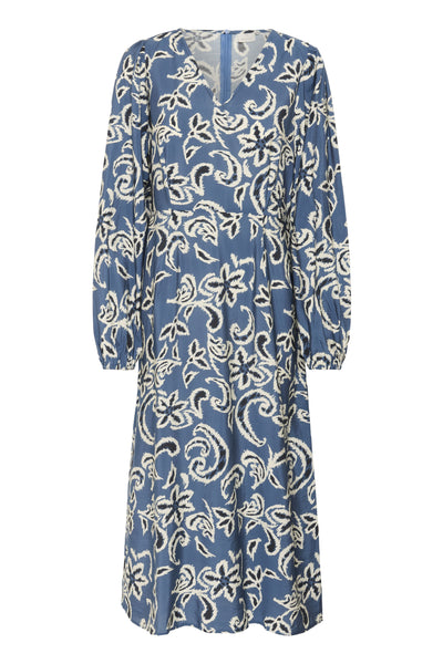 KAdahlia Dress Bering Sea/White Paisley - 10510572 Thumbnail