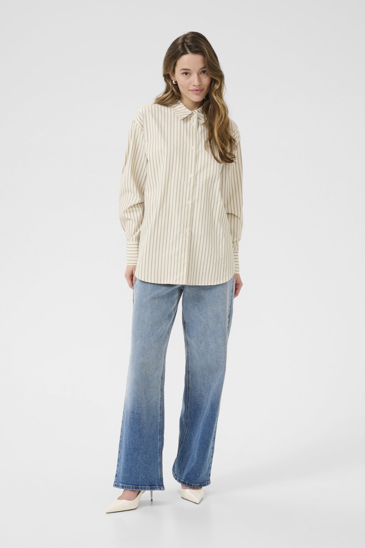 KAvictoria Shirt Antique White Stripe - 10510585