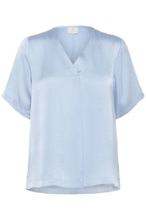 KAariel V-Neck Blouse Soft Chambray - 10510606