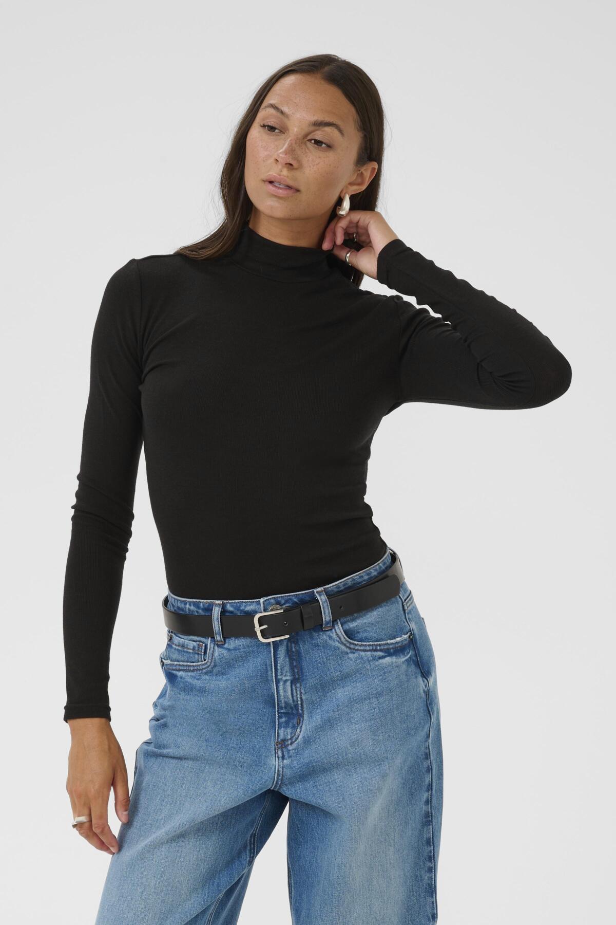 KAiben Roll neck T-Shirt Black deep - 10510612