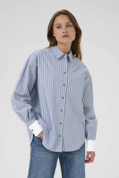 KAmilina Shirt Windward blue melange stripe - 10510642 Thumbnail