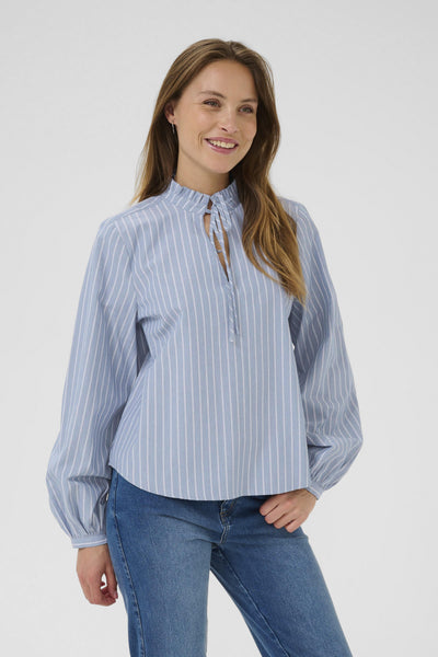 KAmilina Blouse Windward blue melange stripe - 10510643 Thumbnail