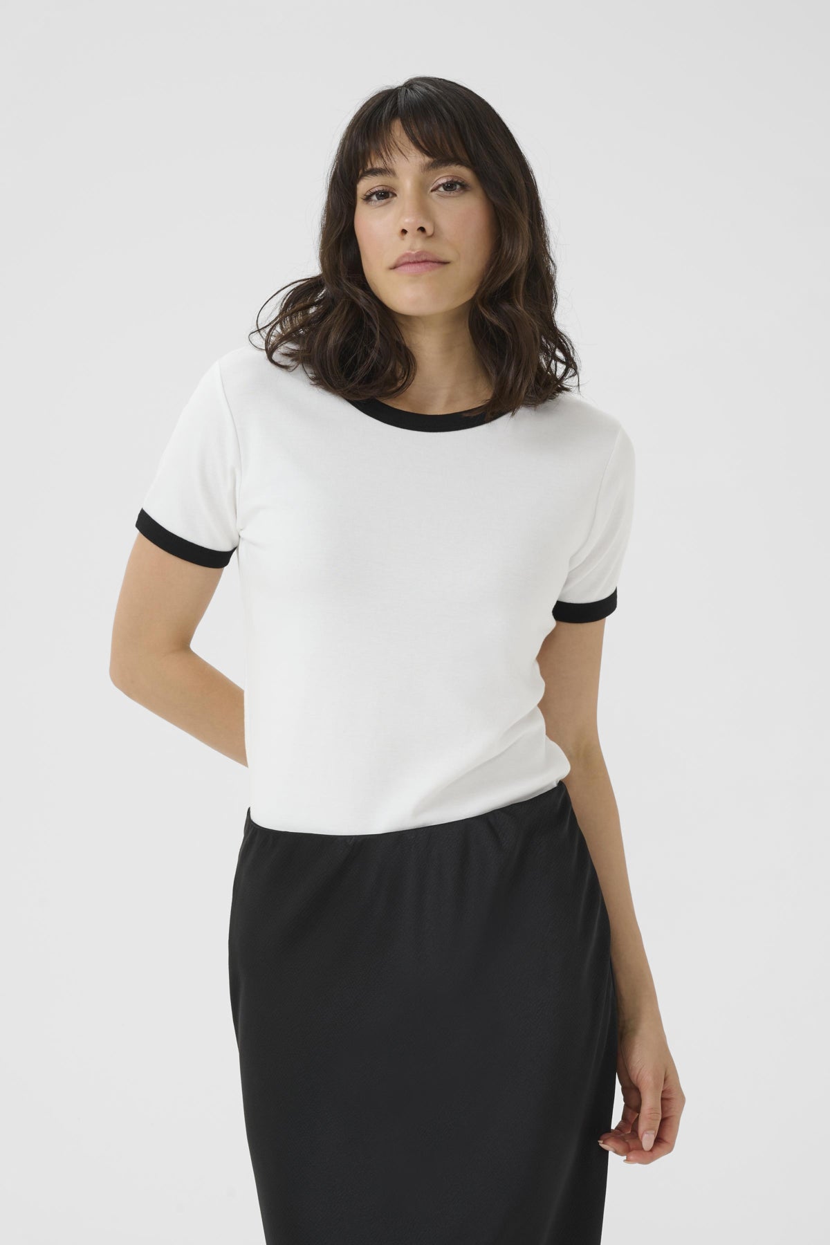 KAlillian Zia T-Shirt Chalk/Black Binding - 10510657