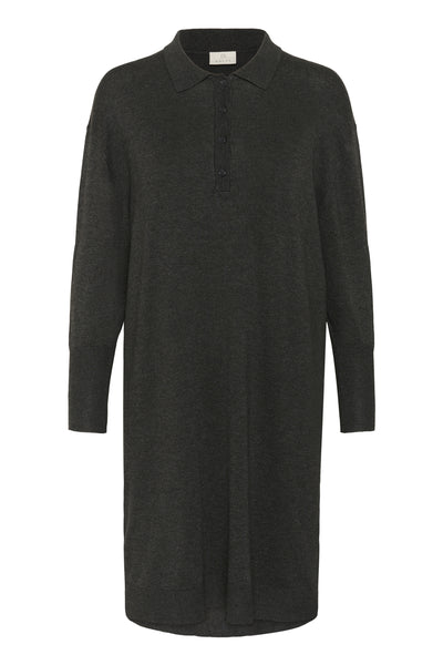 KAlizza Polo Knit Dress Dark grey melange - 10510688 Thumbnail