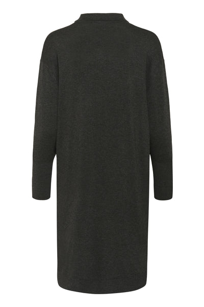 KAlizza Polo Knit Dress Dark grey melange - 10510688 Thumbnail