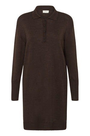 KAlizza Polo Knit Dress Chocolate Brown Melange - 10510688