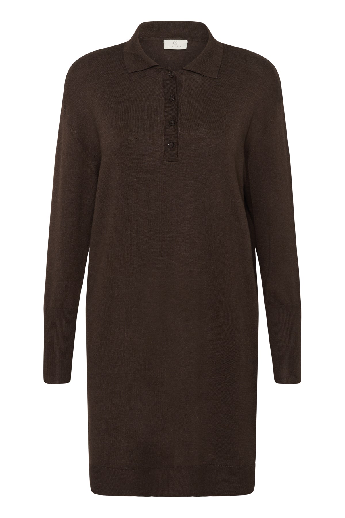 KAlizza Polo Knit Dress Chocolate Brown Melange - 10510688
