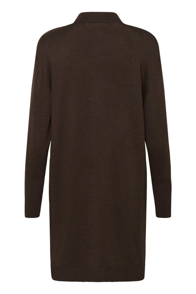 KAlizza Polo Knit Dress Chocolate Brown Melange - 10510688 Thumbnail