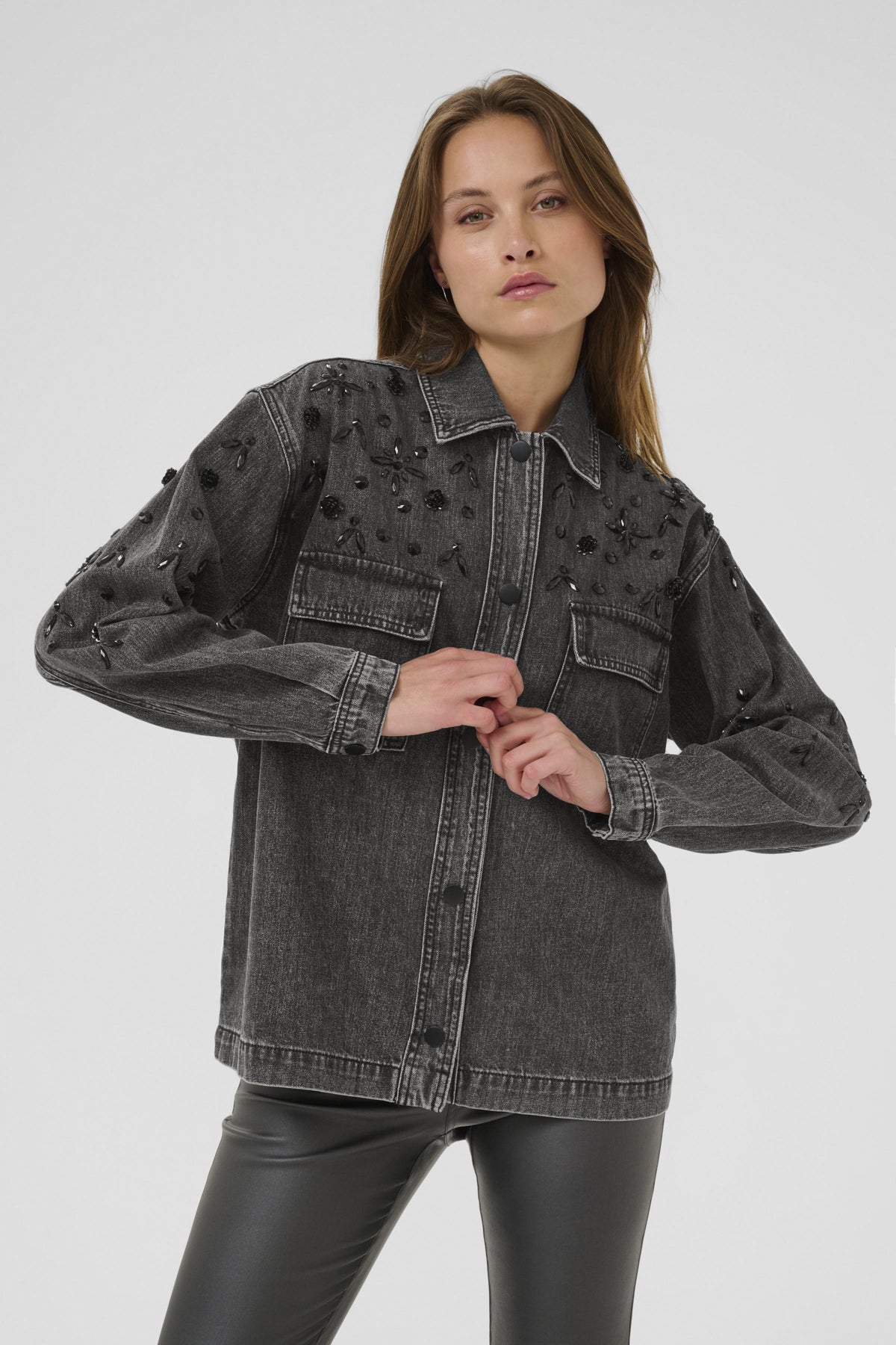 KAjaiden Denim Jacket Dark grey washed denim - 10510723