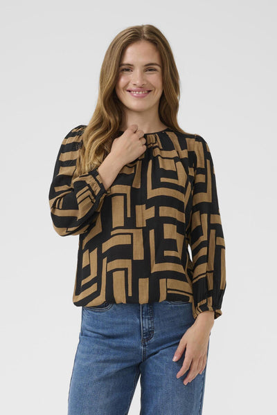 KAlorina Amber Blouse Black/Toasted Coconut Graphic - 10510737 Thumbnail