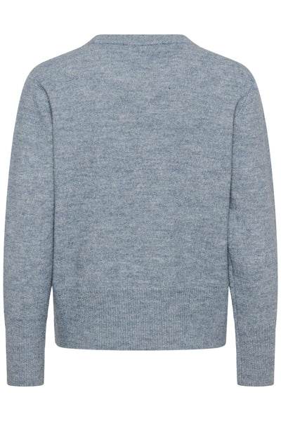 KAniel Crew Neck Pullover Windward Blue Melange - 10510744 Thumbnail