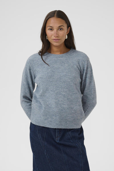 KAniel Crew Neck Pullover Windward Blue Melange - 10510744 Thumbnail