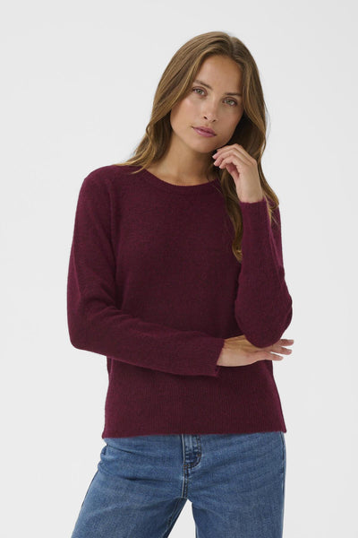 KAniel Crew Neck Pullover Windsor Wine Melange - 10510744 Thumbnail