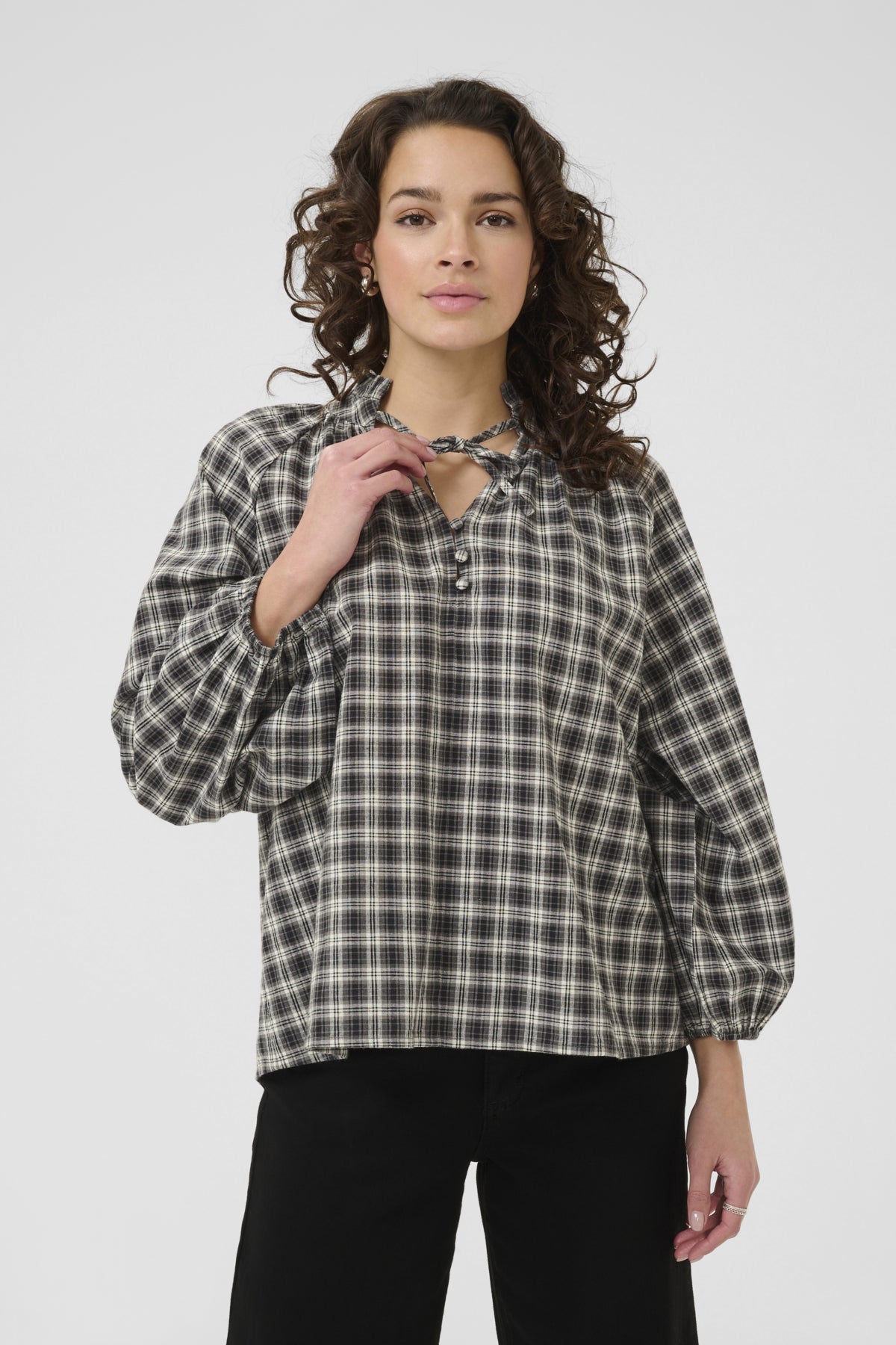 KAelna Blouse Black/Grey Check - 10510745