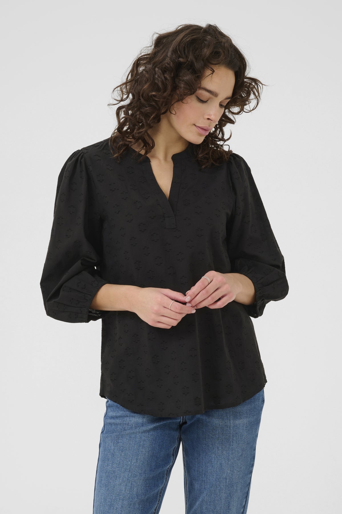 KAenya Blouse 3/4 SL Black deep - 10510755
