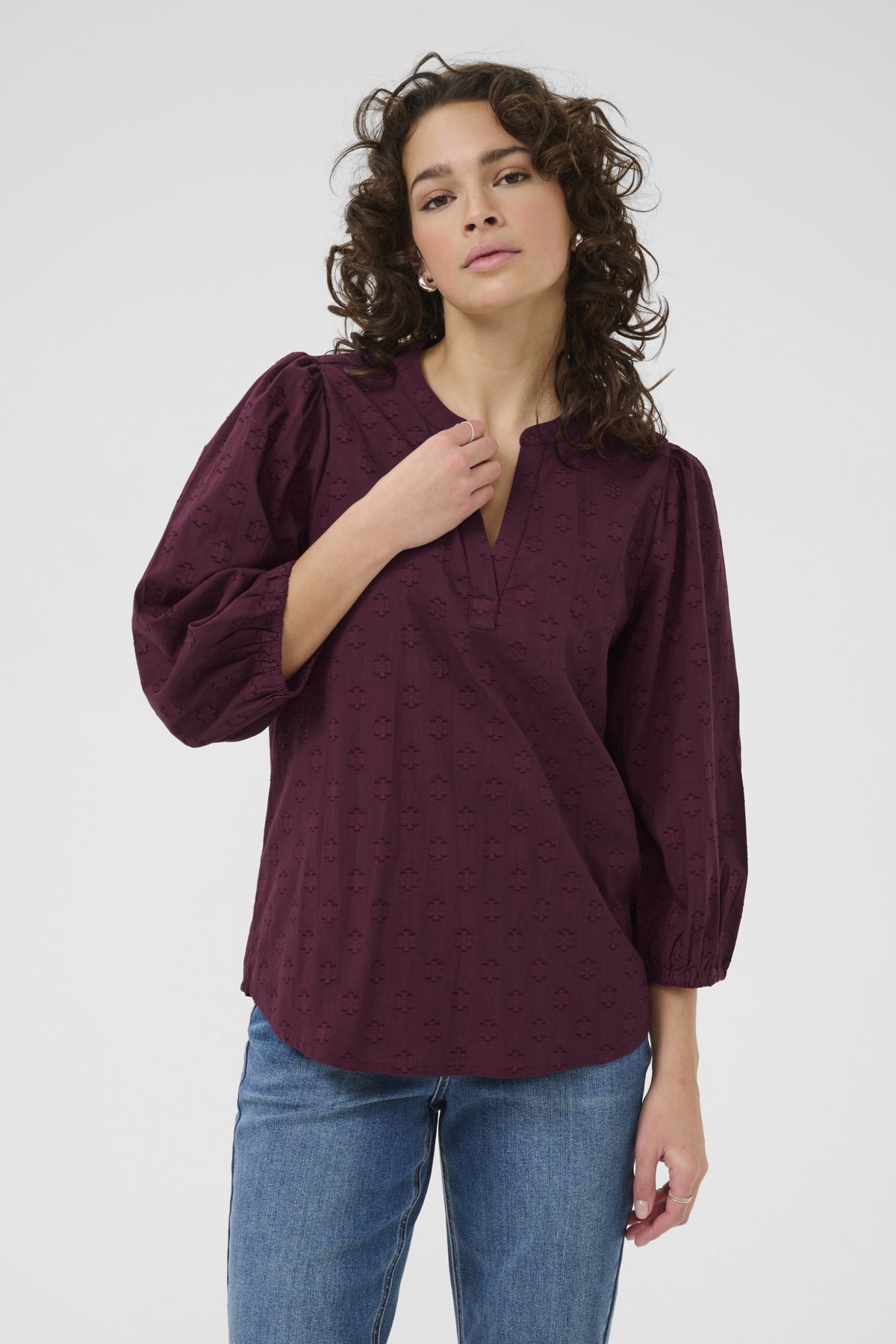 KAenya Blouse 3/4 SL Windsor Wine - 10510755