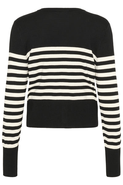 KAlizza Cardigan Black/Turtledove Half Stripe - 10510758 Thumbnail