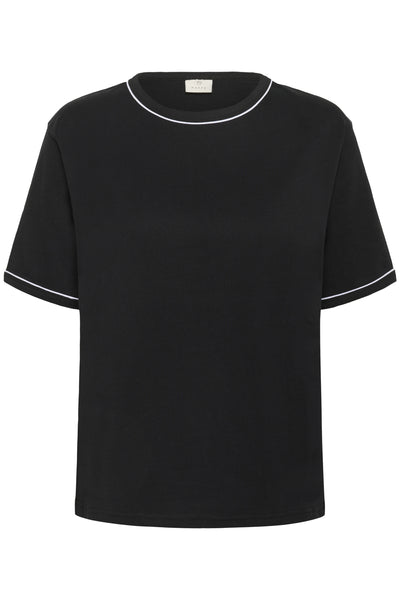 KAjamie T-Shirt Black Deep W. White Contrast - 10510871 Thumbnail