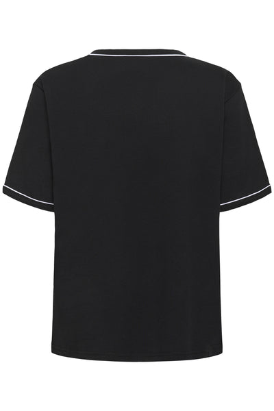 KAjamie T-Shirt Black Deep W. White Contrast - 10510871 Thumbnail