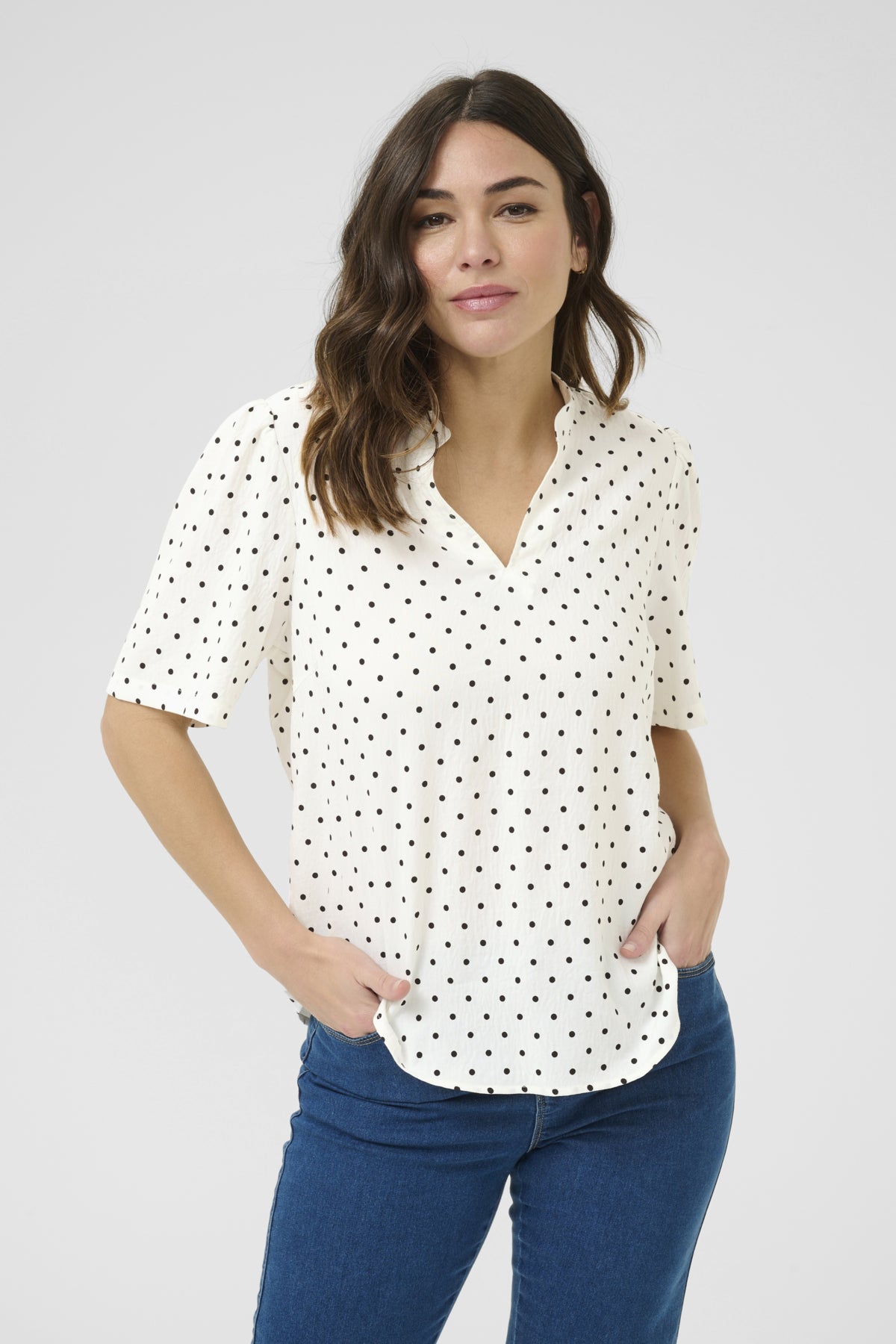 KArita Blouse Chalk/Black Dot - 10510877