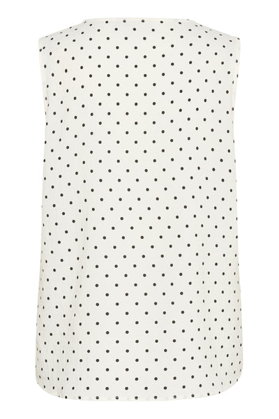 KArita Sleeveless Blouse Chalk/Black Dot - 10510879 Thumbnail