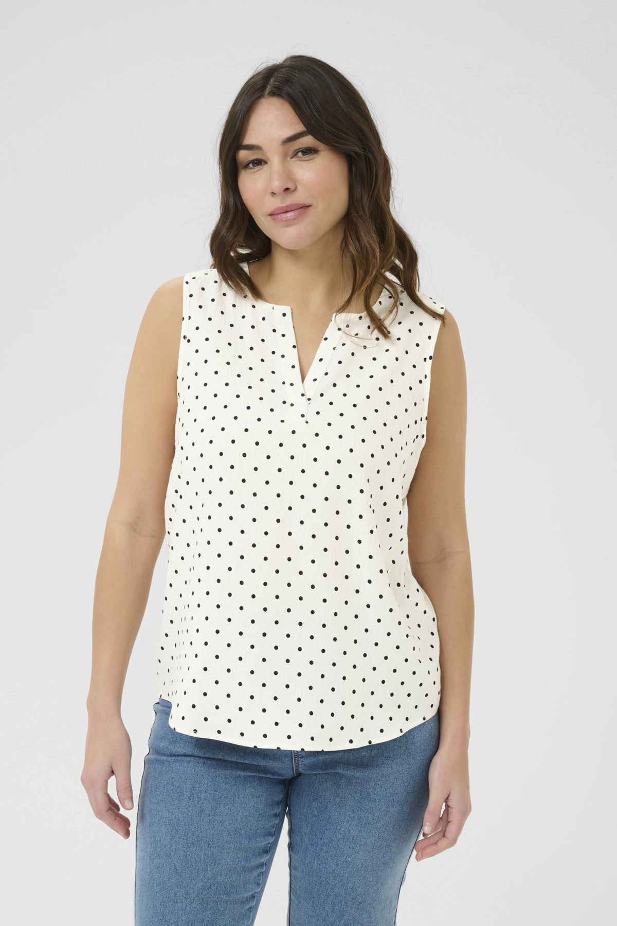 KArita Sleeveless Blouse Chalk/Black Dot - 10510879