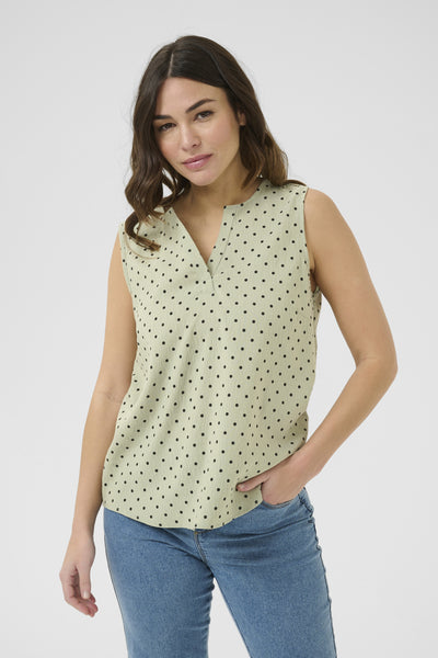 KArita Sleeveless Blouse Lily Pad/Black Deep Dot - 10510879 Thumbnail