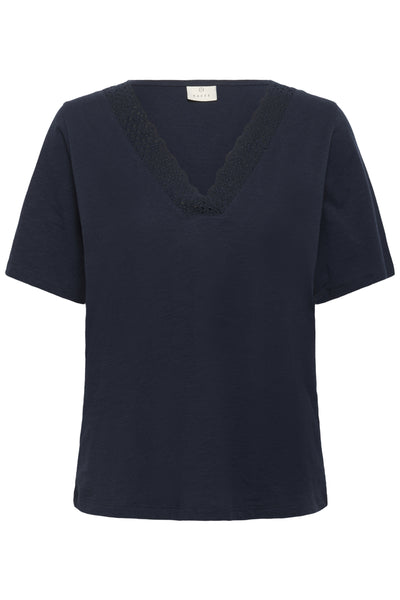 KAsofie Lace T-Shirt Midnight Marine - 10510894 Thumbnail