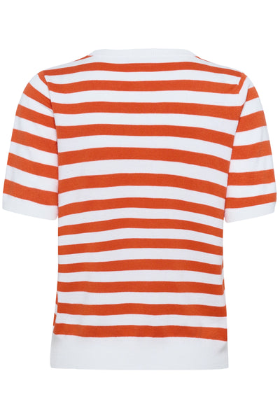 KAlava Short Sleeve Knit Chalk/Grenadine Stripe - 10510934 Thumbnail