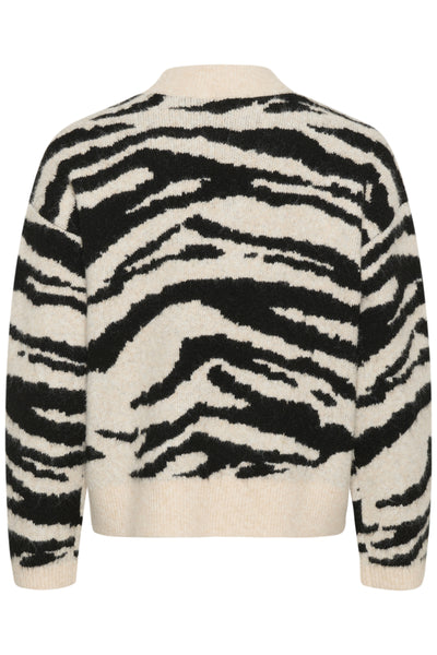 KAsandra Pullover LS Turtledove/Black Animal - 10511193 Thumbnail