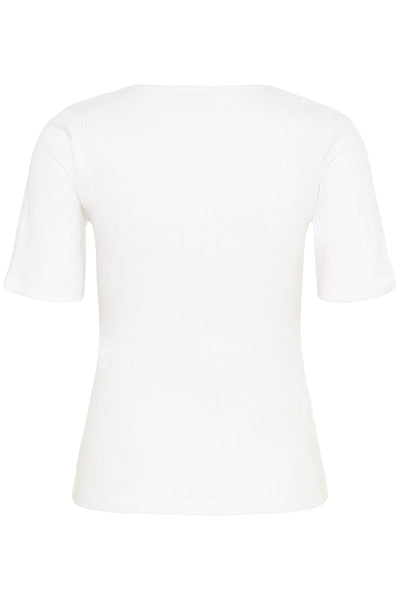 KAviba Pointelle T-Shirt Chalk - 10552387 Thumbnail