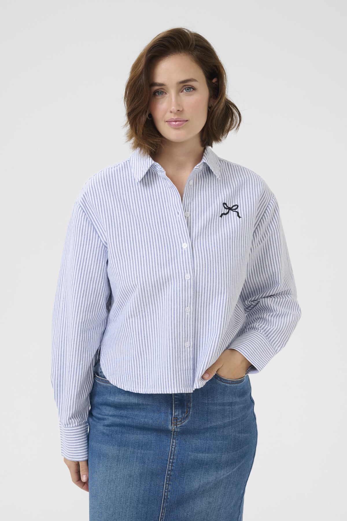 KAnelly Shirt Blue/White Stripe - 10552397