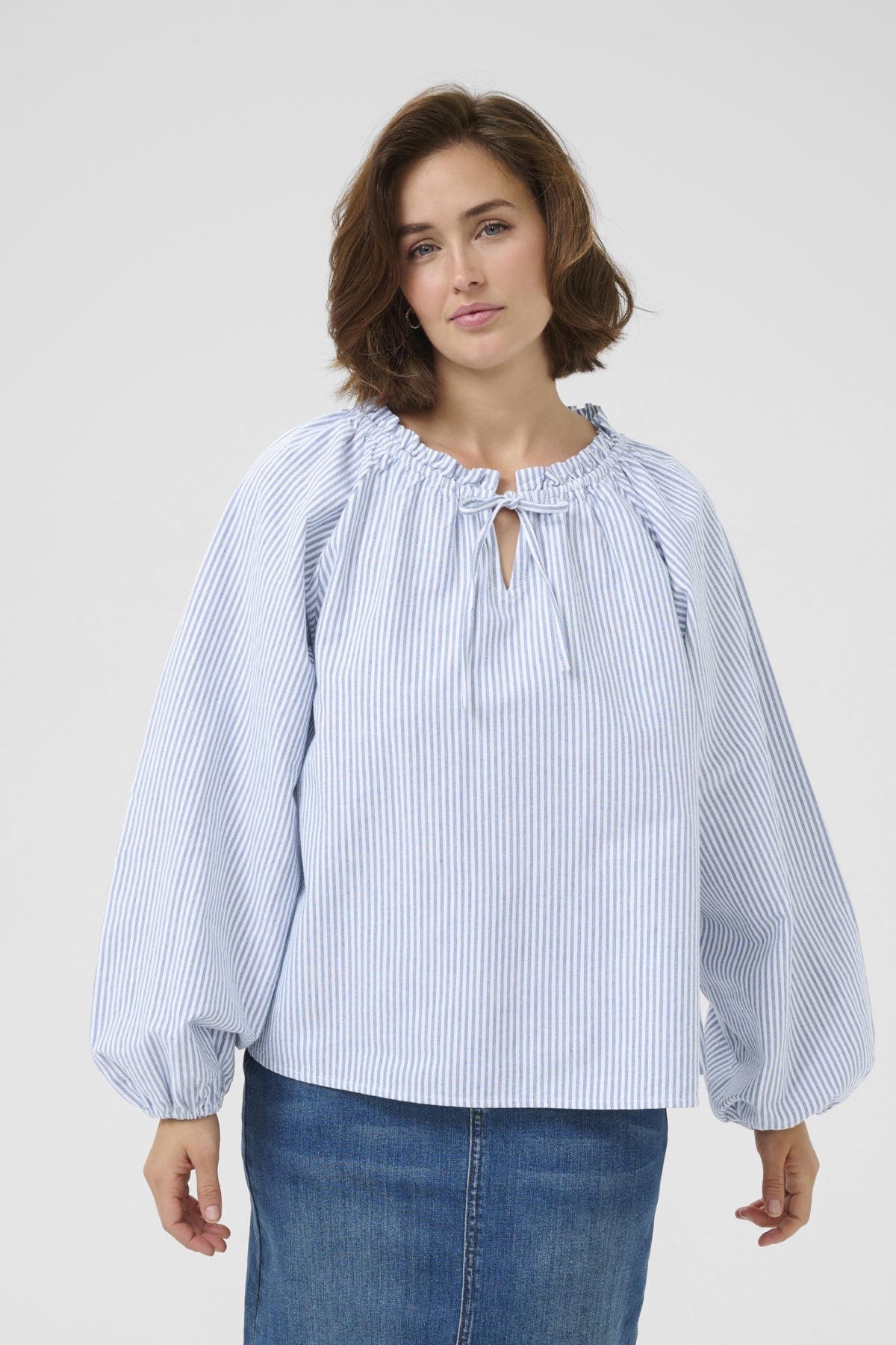 KAnelly Blouse Blue/White Stripe - 10552398