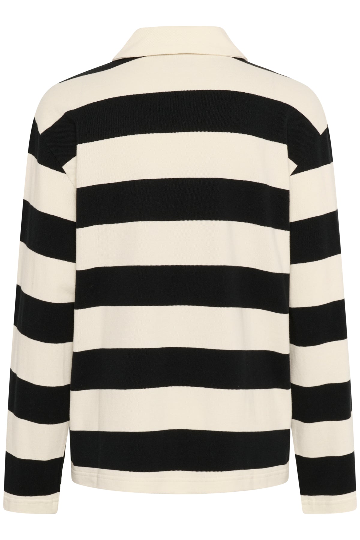 KApicca Polo Blouse Black/Off White Wide Stripe - 10552400