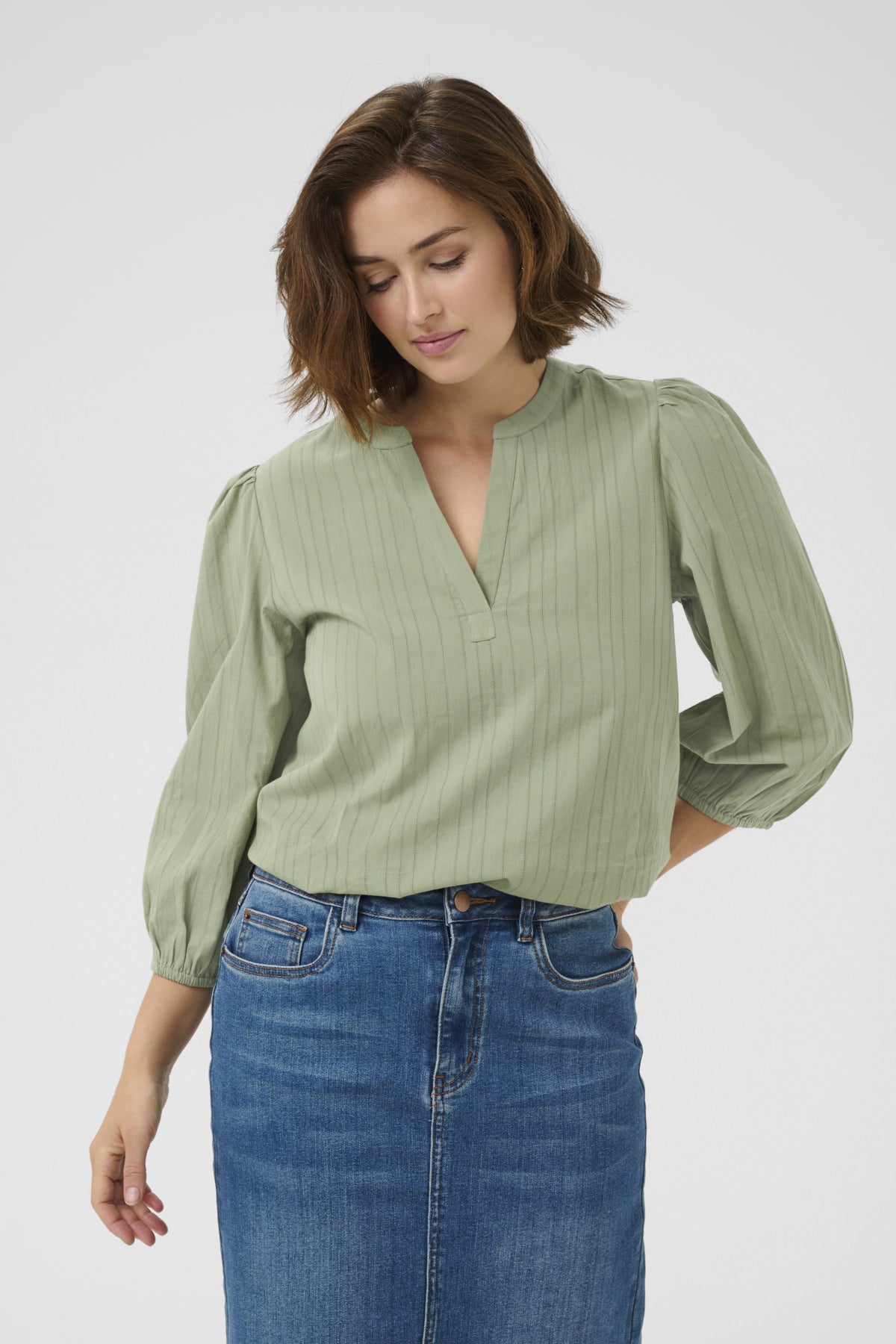 KAjollia Zia Blouse Oil Green - 10552403