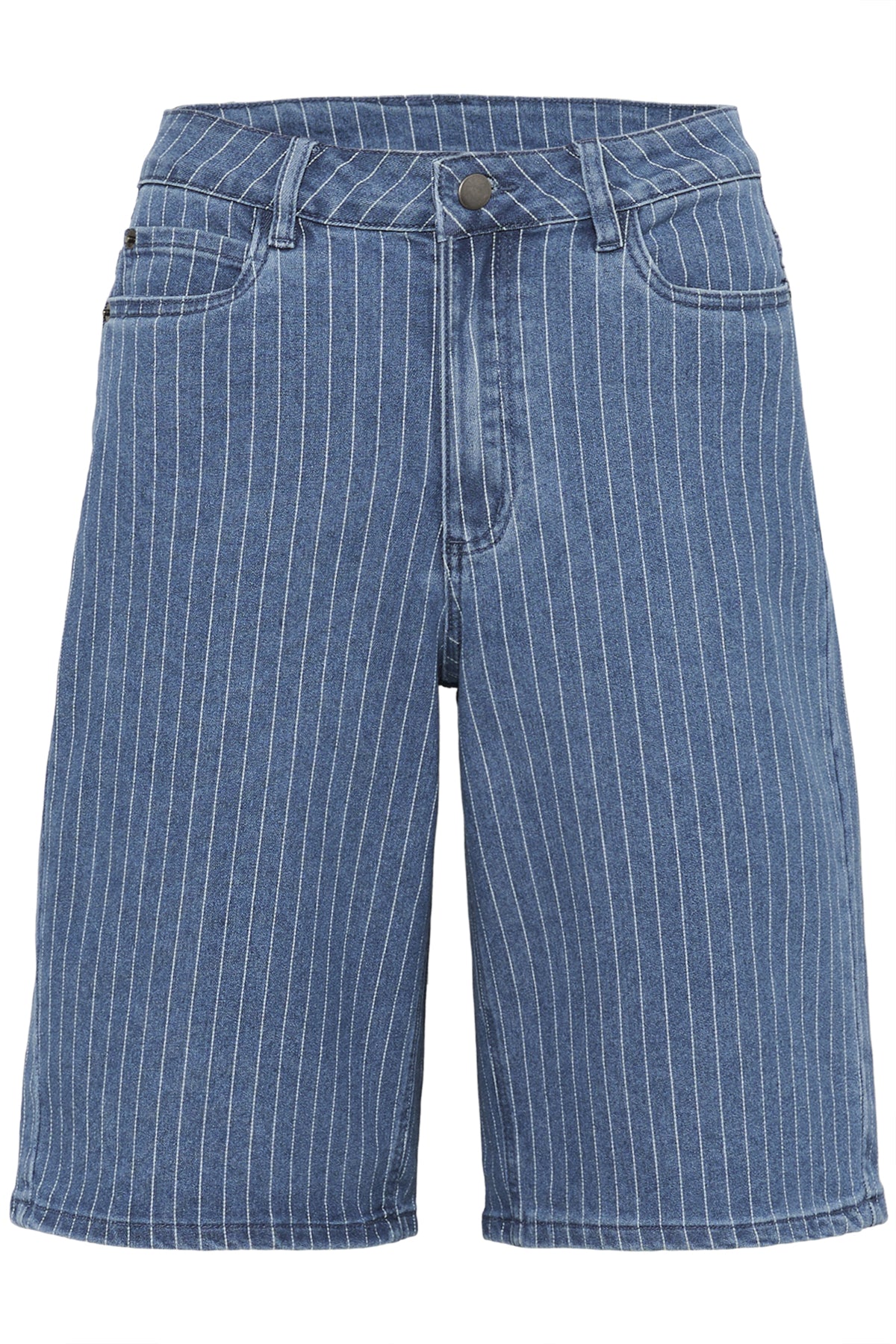 KAreece Denim Bermuda Shorts Medium Blue Denim Pinstripe - 10552415