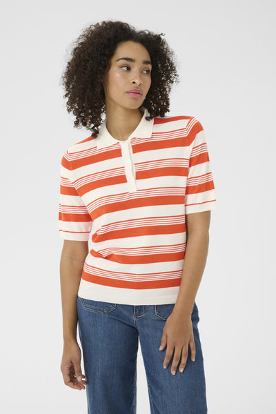 KAlizza Basic Polo Pullover Grenadien W. Chalk multi Strip - 10552426 Thumbnail