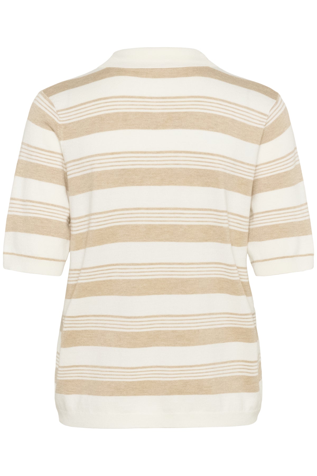 KAlizza Basic Polo Pullover Feather Grey mel. Chalk stripe - 10552426