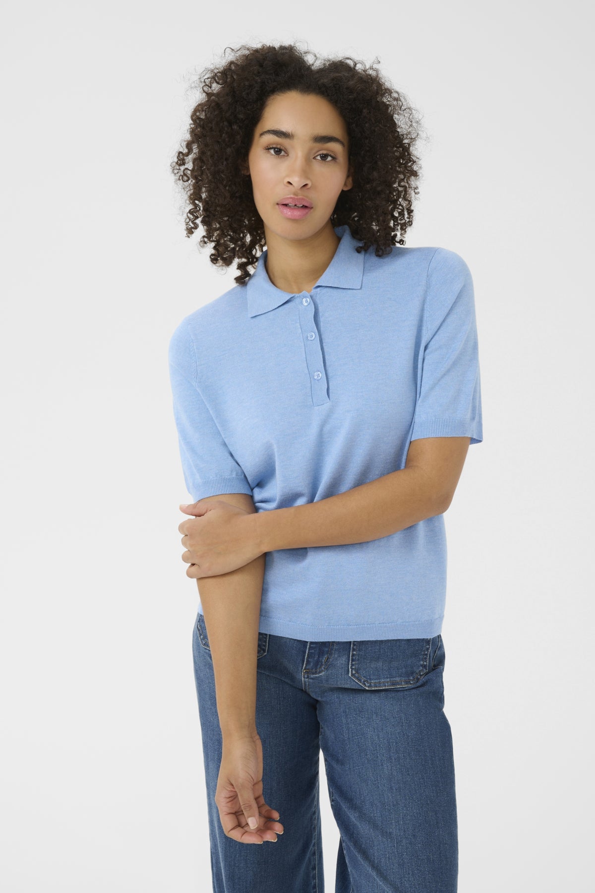 KAlizza Basic Polo Pullover Vista Blue Melange - 10552426